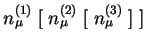 $ n_{\mu}^{(1)} \;[\; n_{\mu}^{(2)} \;
[\;n_{\mu}^{(3)}\;]\;]$